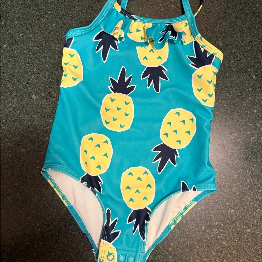 Carter’s 24M Infant One-Piece Pineapple Print Swimsuit Blue and Yellow